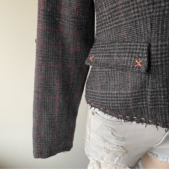 Vintage La Classe Couture Canada Rare Tweed Steam Punk Wool Blend Blazer Jacket - Picture 8 of 13